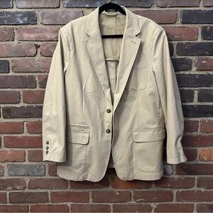 L.L. Bean Sport Coat Blazer Jacket Mens Beige Inside Pocket 2 Button size 44